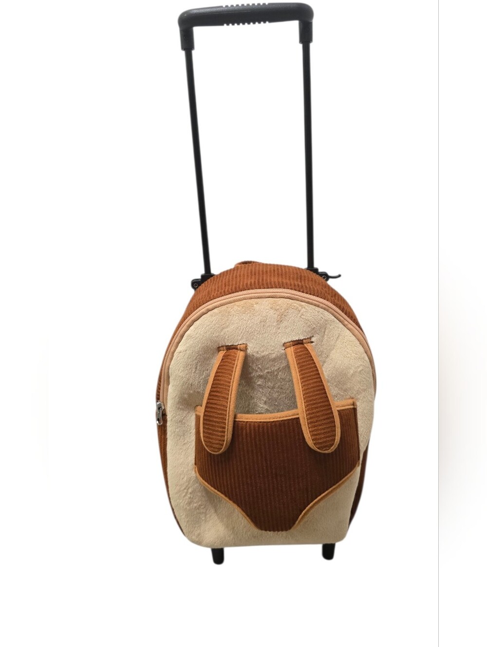 Popatu Corduroy Rolling BackBag in Tan and Cream Color Block